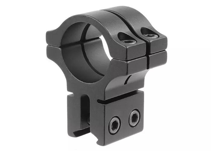 BKL Single 1" Double Strap Ring, 3/8" or 11mm Dovetail, 1" Long, Black