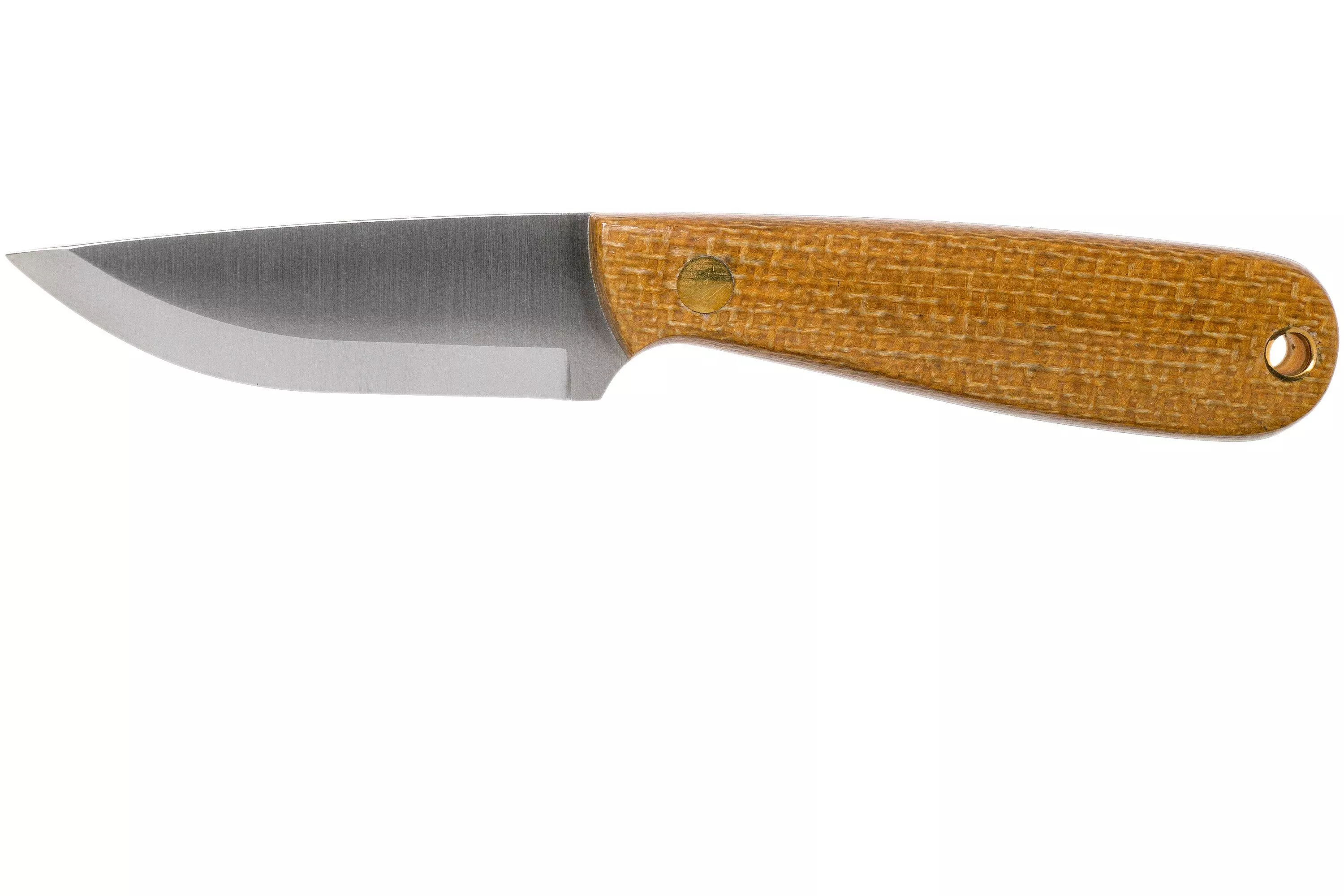 Brisa Necker 70, 001 Scandi Mustard Micarta, neck knife