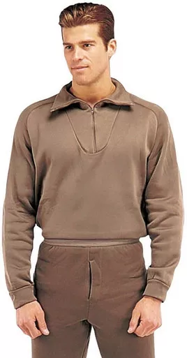 Brown GI ECWS Polypropylene Zip Neck Top