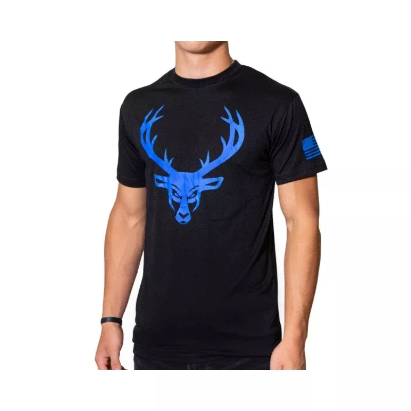 BUCKED UP FLAG T-SHIRT BLACK /BLUE L