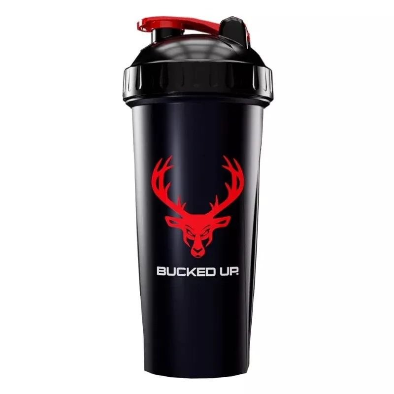 BUCKED UP Perfect Shaker 28 oz - Color: Black/ Red Logo