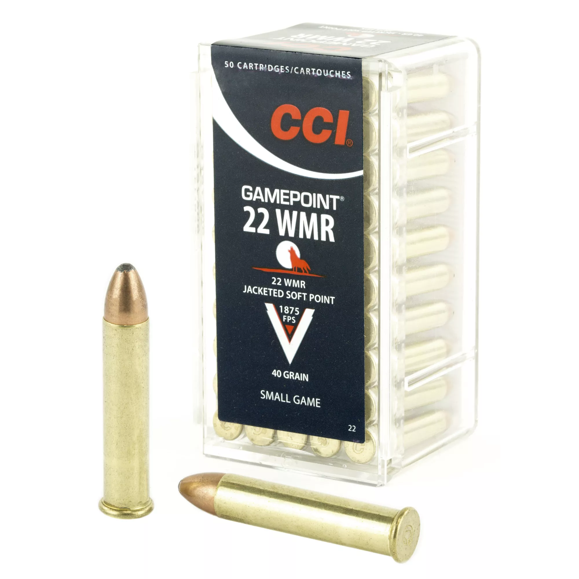 CCI 0022 Gamepoint Rimfire 22WMR 40gr Jacketed Soft Point 50 Per Box/40 Case