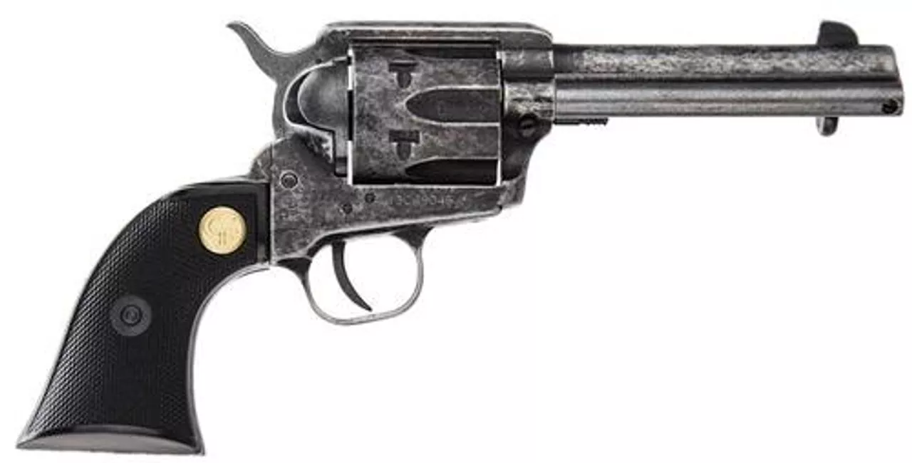Chiappa 1873 SAA-22 22LR 4.75″ 6rd Black Checkered Grip Antiqued