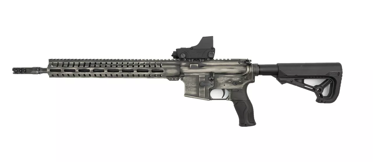 CMMG Resolute AR-15, .223/5.56, Battle Worn Titanium Finish, Meprolight RDS Optic