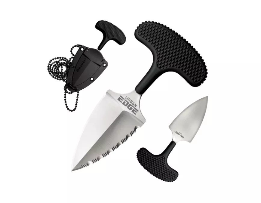 Cold Steel Urban Edge (50/50 Edge), Black, Fixed Blade