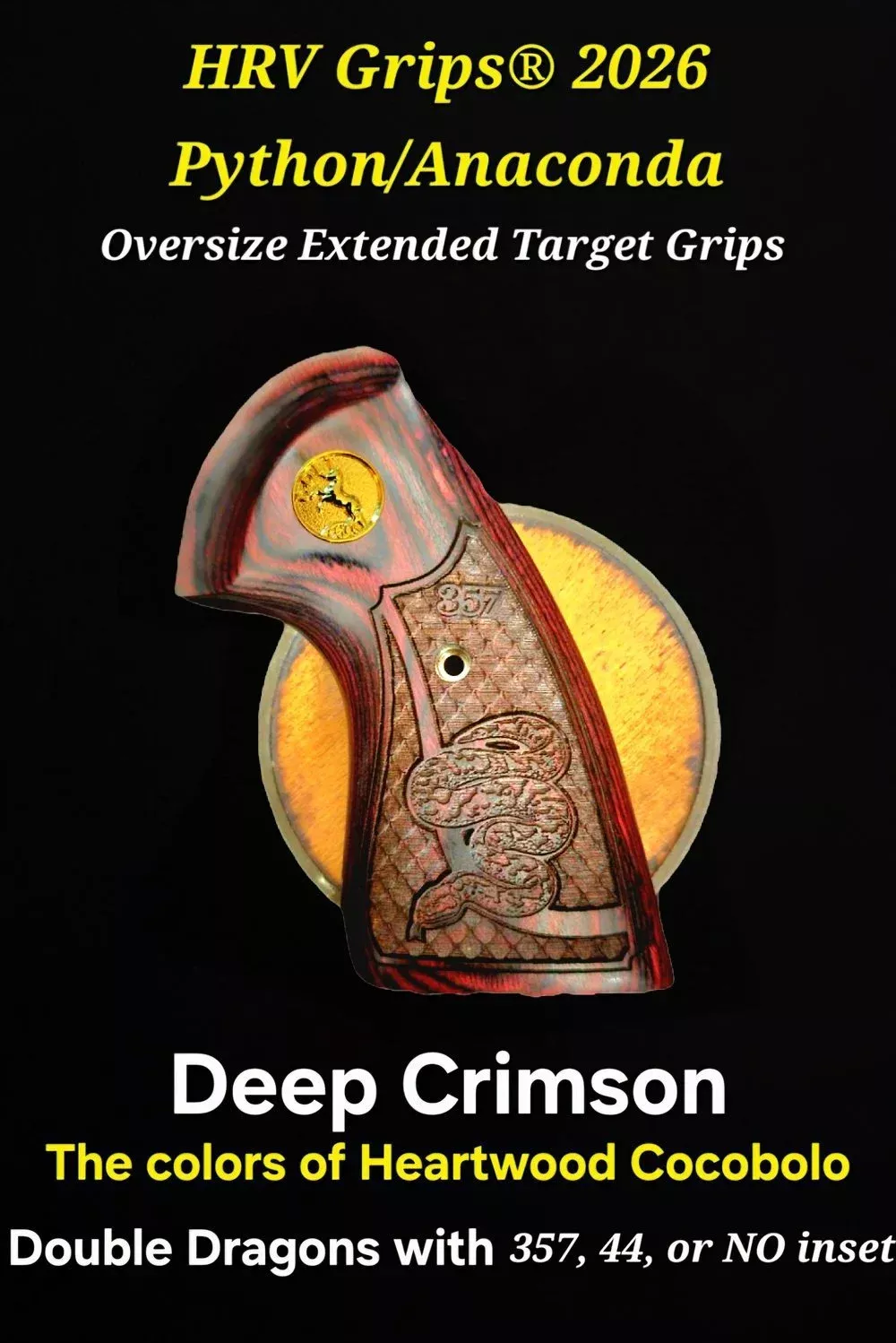 Colt Python/Anaconda 2021+ FFT Oversize Extended Target Grips "2026 Anaconda/Python" Double Dragons • All Colors