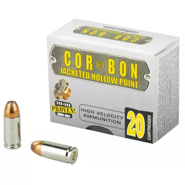 CorBon Self Defense 9mm +P 115gr JHP Ammunition - 20 Rounds