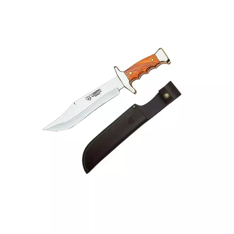 CUDEMAN - BOWIE, 21CM BLADE, SATIN OLIVE WOOD HANDLE, W /SHEATH