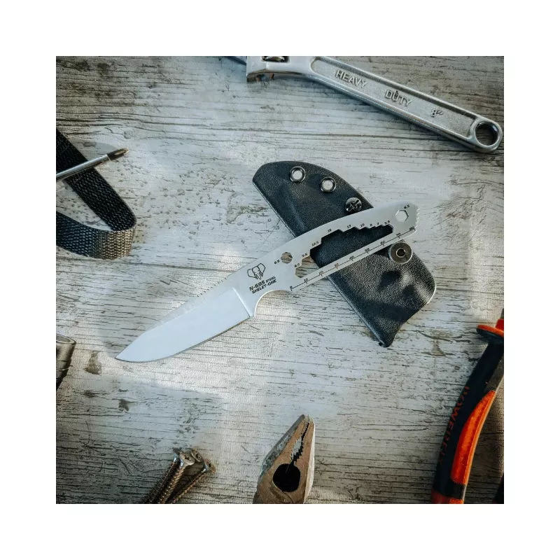 CUDEMAN - DROP POINT, 8.5CM BLADE, SKELETON HANDLE WITH TOOLS W /SHEATH (207-H)
