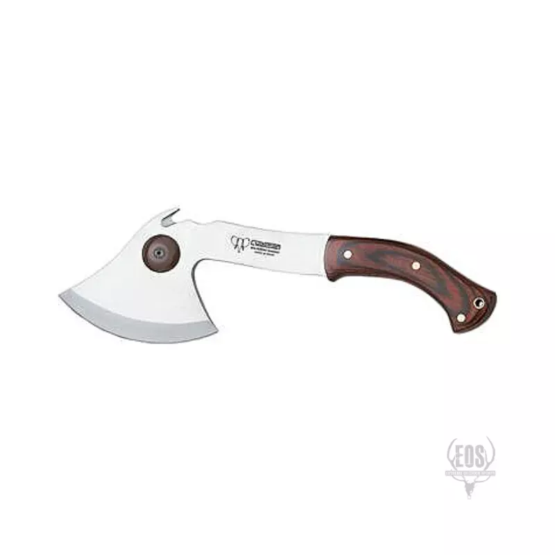 CUDEMAN – HATCHET 21CM HATCHETA BLADE, POLISHED RED STAMIN HANDLE/ LEATHER SHEATH