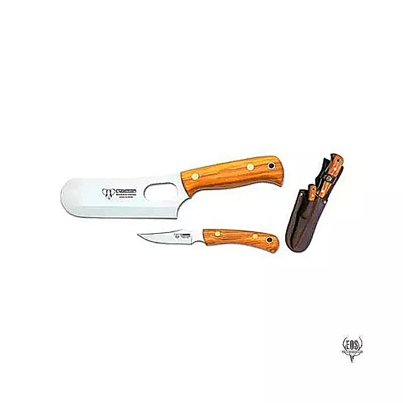CUDEMAN – MACHETTE /SKINNER COMBO, SATIN OLIVE HANDLE/ LEATHER SHEATH