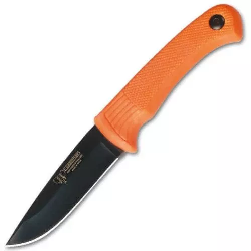 CUDEMAN - SKINNER 10CM DROP POINT BLADE, BLAZE ORANGE HANDLE W /SHEATH