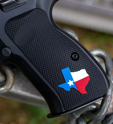 CZ 75 Palm Swell Checkered - Texas Color-Fill w/ Liner