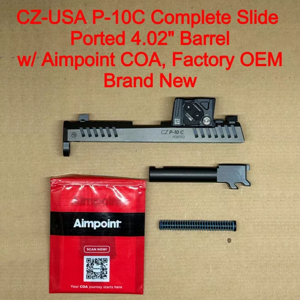CZ P-10 C Ported A-CUT OEM Complete Slide w/ Aimpoint COA 9mm – BRAND NEW