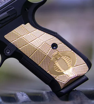 CZ Shadow 2 Palm Swell GridLOK Brass w/ Cobra Engraving