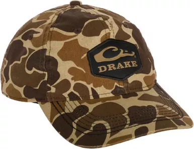Drake Waterfowl Camo Cotton Twill Hex Patch Cap Old School - OSFM