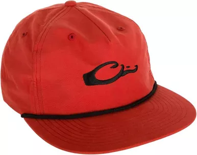 Drake Waterfowl Logo Rope Cap Flat Visor Snap Back Dark Orange/Black OSFM
