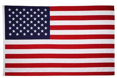 Embroidered USA Flag 8'x12'210 D 100% Nylon