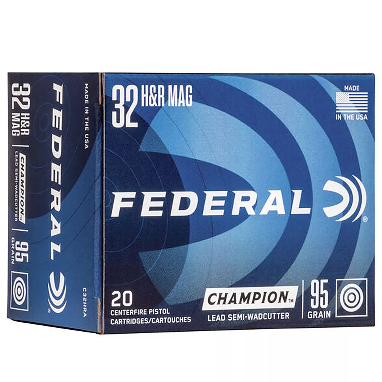 Federal C32HRA 32 H&R Mag 95 GR LSWC 20 Rounds