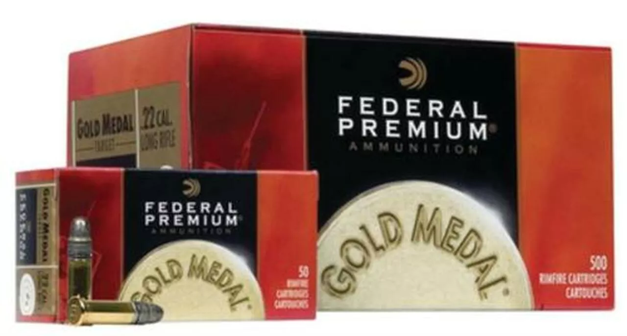 Federal Gold Medal Rimfire 22LR Target 40gr, Solid, 1080 FPS, 500rd/Case (10 Boxes of 50rd)