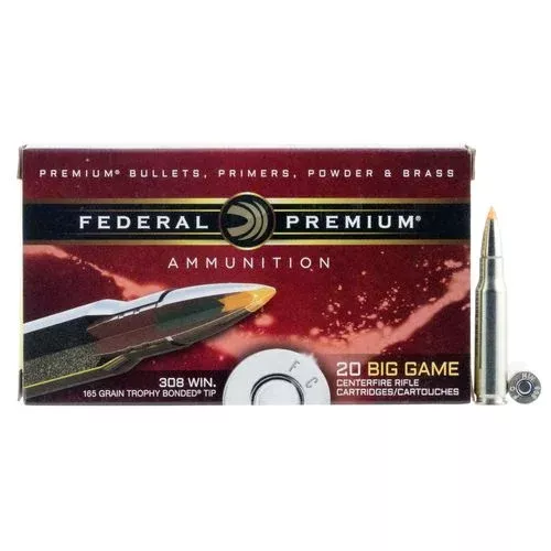 Federal P308TT2 Premium308 Win 165 gr Trophy Bonded Tip 20 Bx/ 10 Cs