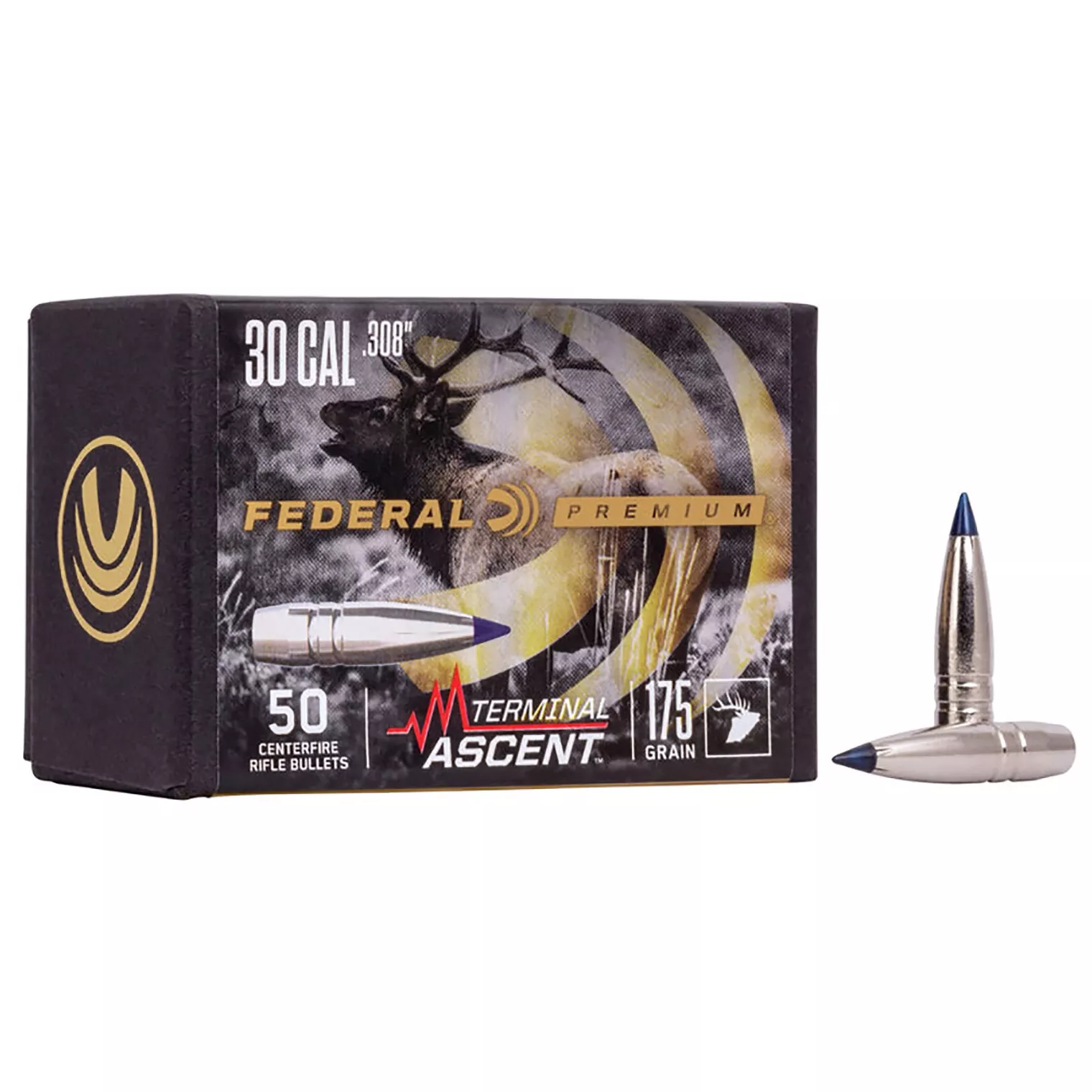 Federal PB308TA3 Premium Terminal Ascent Component 30Cal 215gr 50 Per Box/4 Case