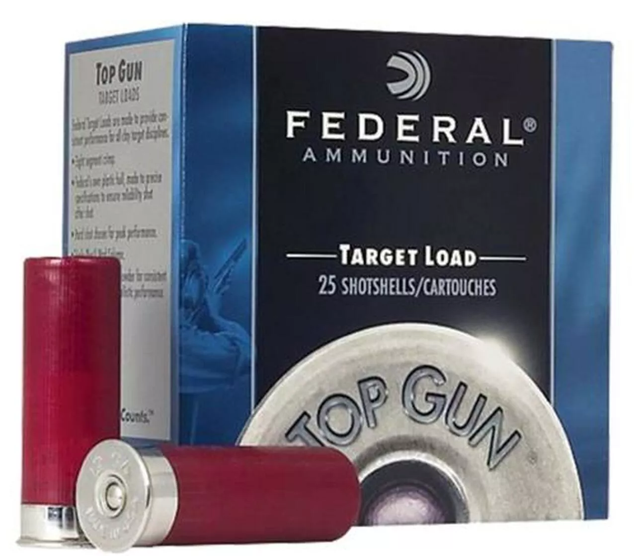 Federal Top Gun Target 12 Ga, 2.75″, 1-1/8oz, 9 Shot, 25rd/Box