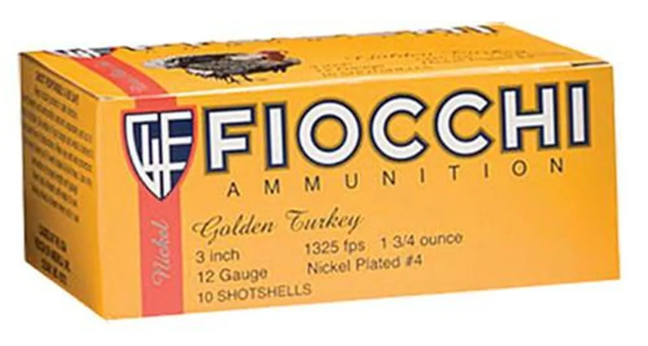 Fiocchi Turkey Nickel Plated 12 Ga, 3″, 1-3/4oz, 6 Shot, 10rd/Box