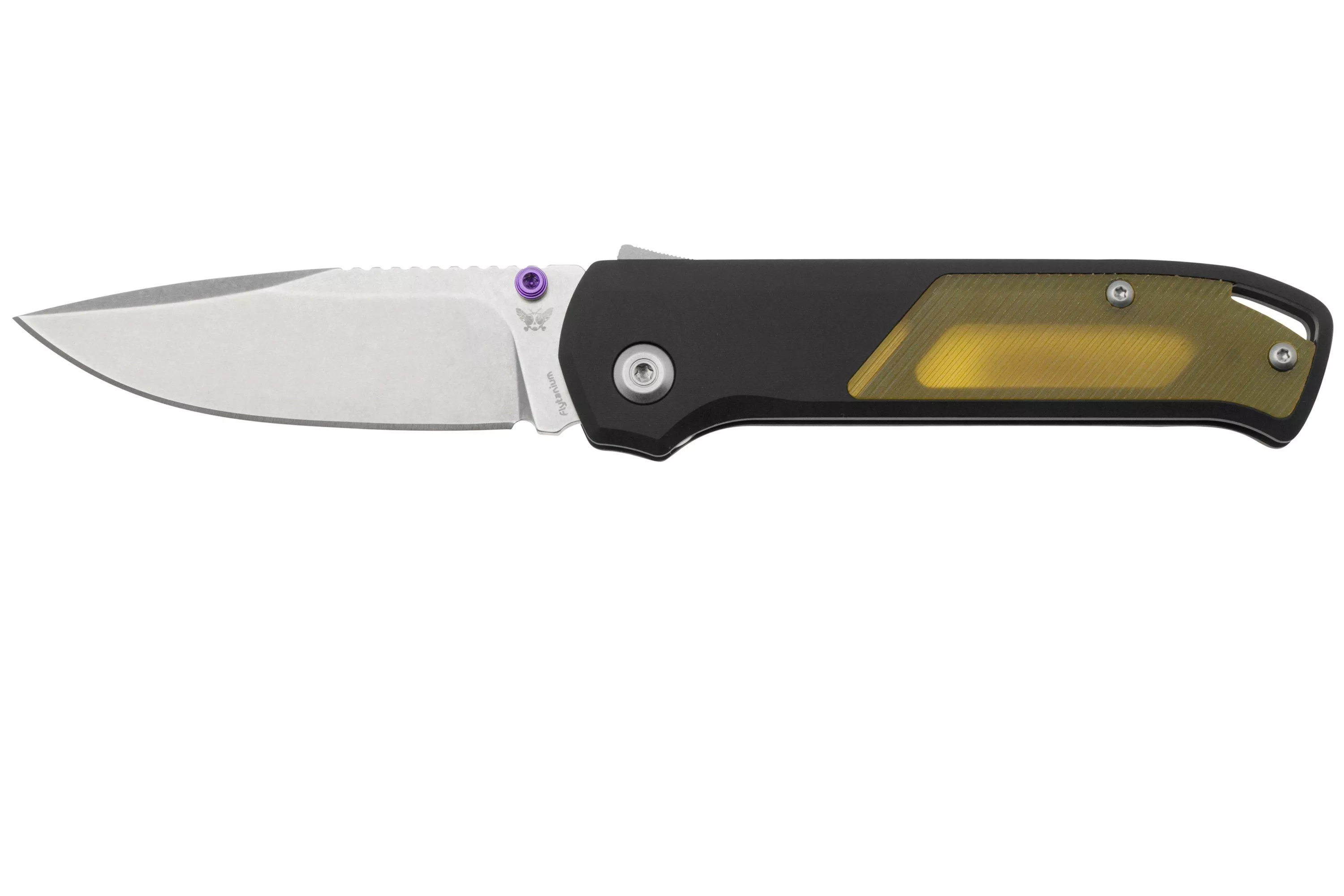 Flytanium Arcade Shark-Lock 1251 Stonewashed, Void Black Aluminum, Ultem Inlay, pocket knife