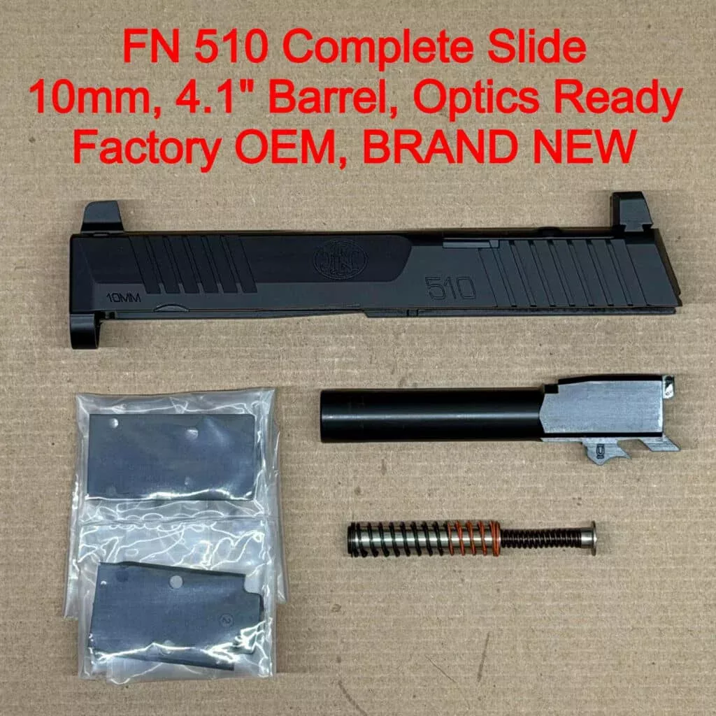 FN 510 MRD OEM Complete Slide Assembly – Optic Ready Black PVD – BRAND NEW