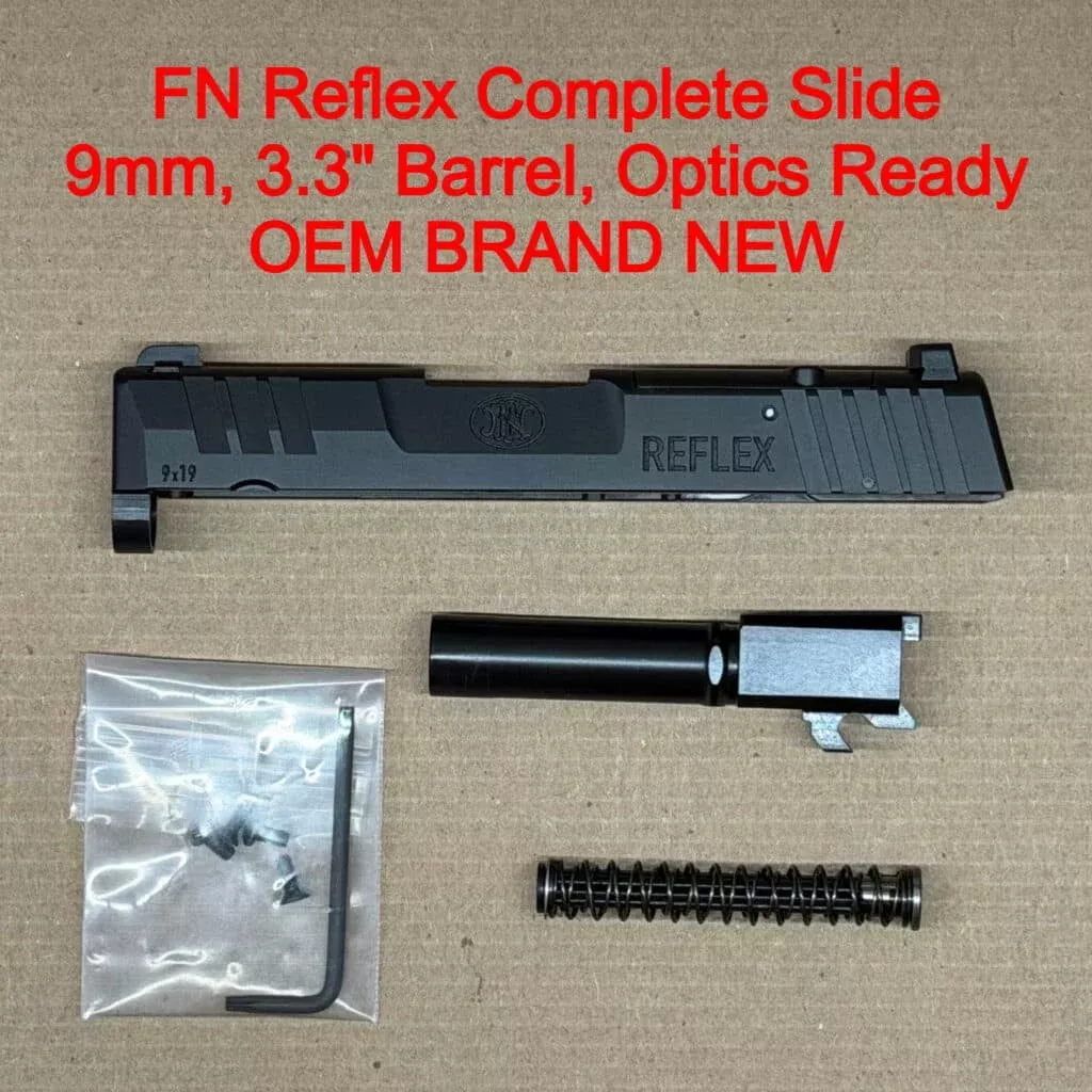FN Reflex MRD OEM Complete Slide Assembly 9mm Optic Ready Black – BRAND NEW
