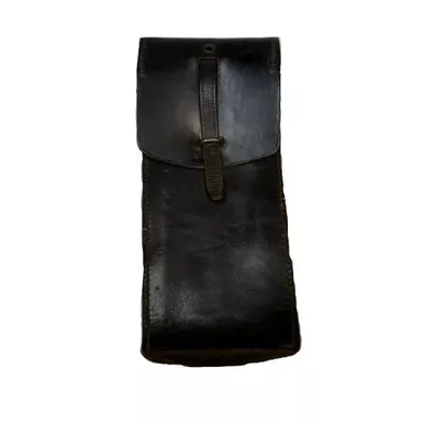 French Large Leather Pouch Black