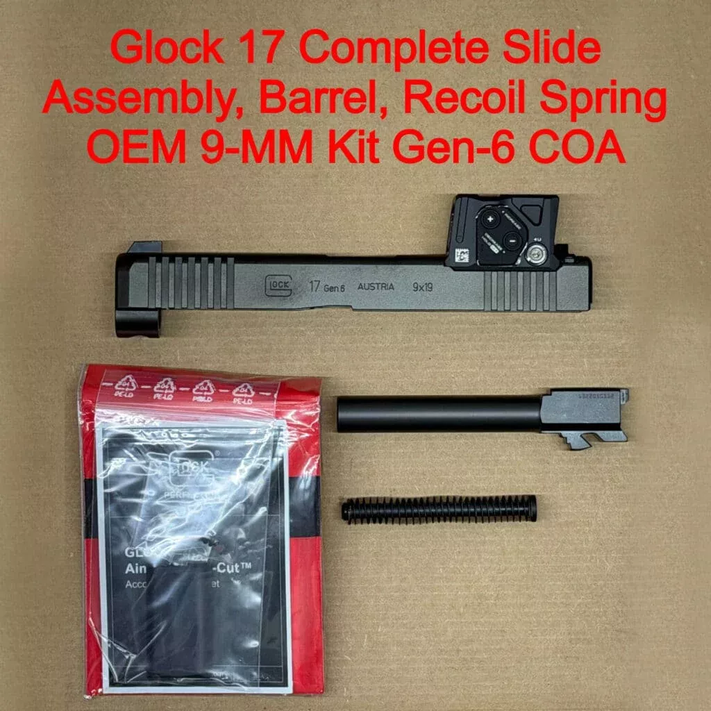Glock 17 Gen 6 OEM Complete Slide Assembly w/ Aimpoint COA – Barrel & Recoil Spring – 9mm Kit NEW