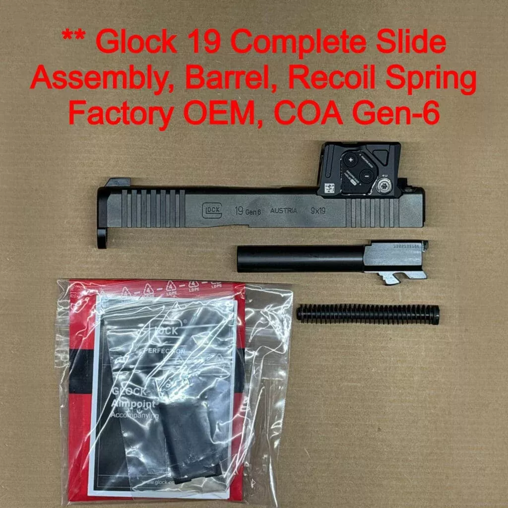 GLOCK 19 Gen 6 OEM Complete Slide Assembly w/ Aimpoint COA Optic Ready – BRAND NEW