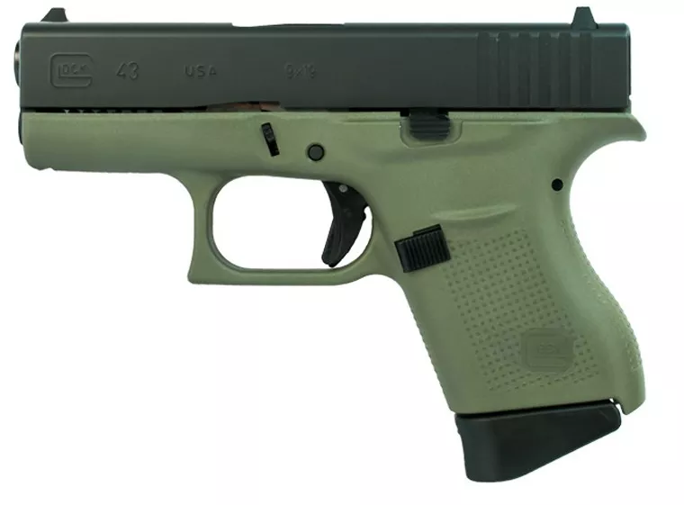Glock 43 Battlefield Green Frame 9mm Pistol
