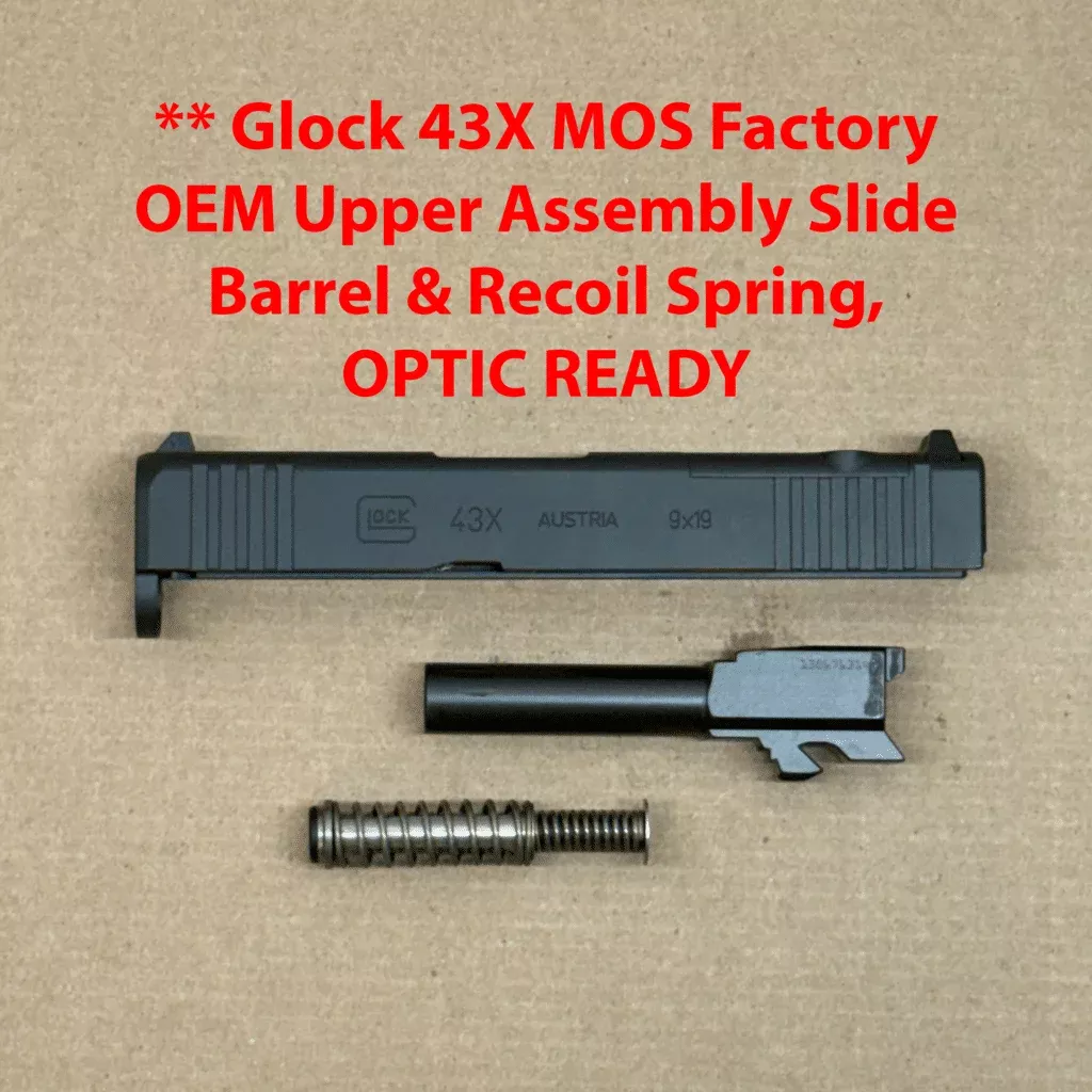 Glock 43X Factory OEM Upper Assembly Slide Barrel & Recoil Spring Black – PX4350201FRMOS
