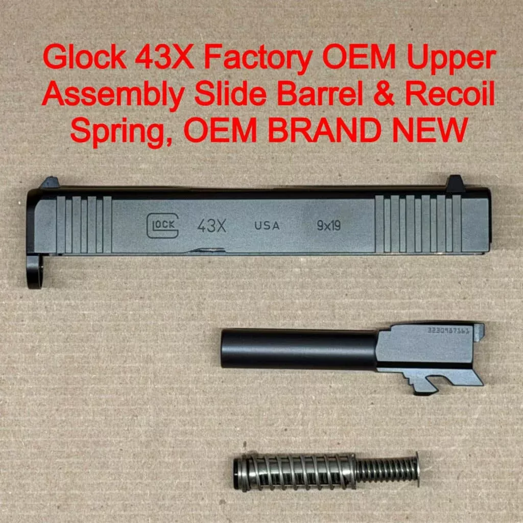 Glock 43X OEM Complete Slide Assembly 9mm Black Factory NEW – PX4350201FR