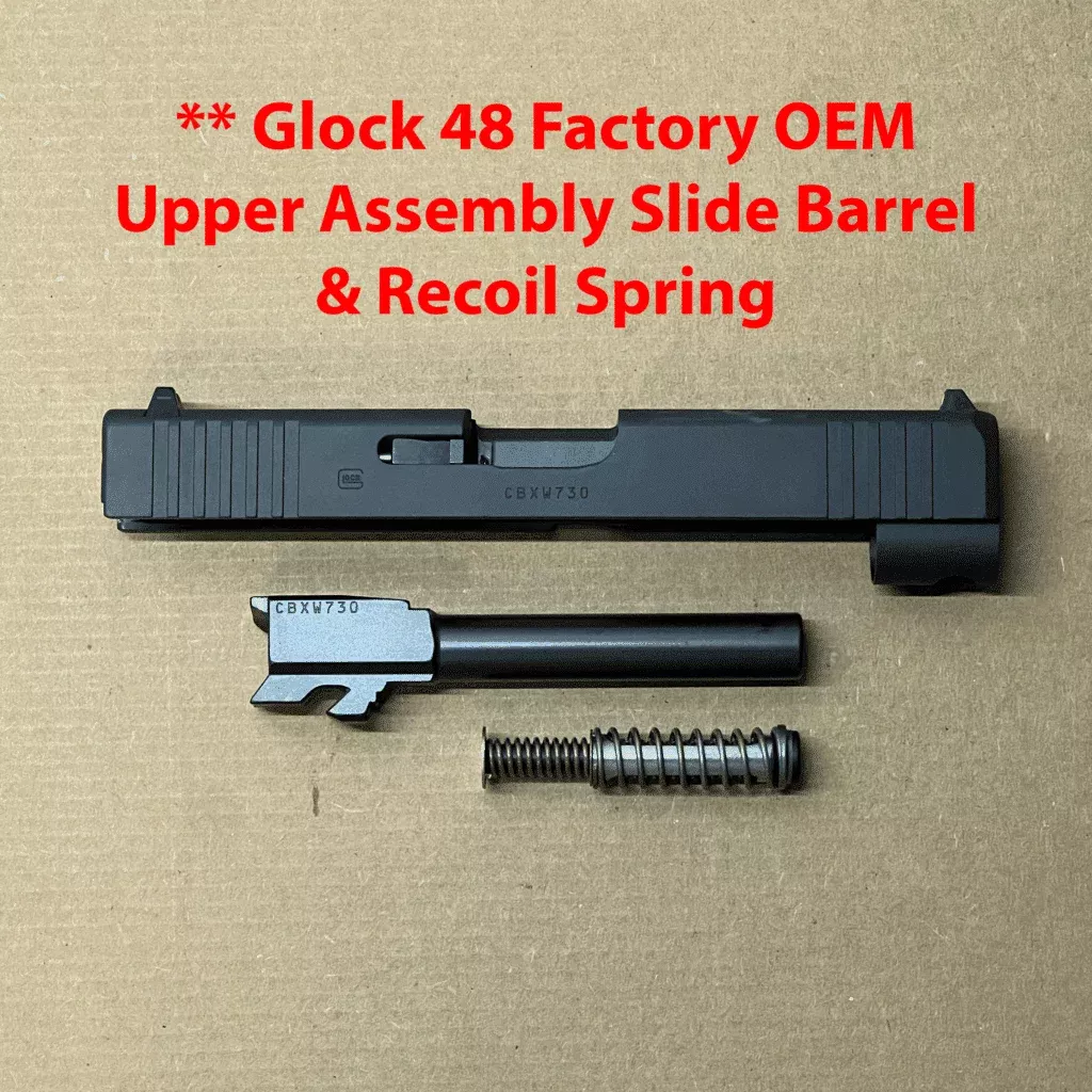 Glock 48 Factory OEM Upper Assembly Slide Barrel & Recoil Spring USA Black – 02-2004-02-00