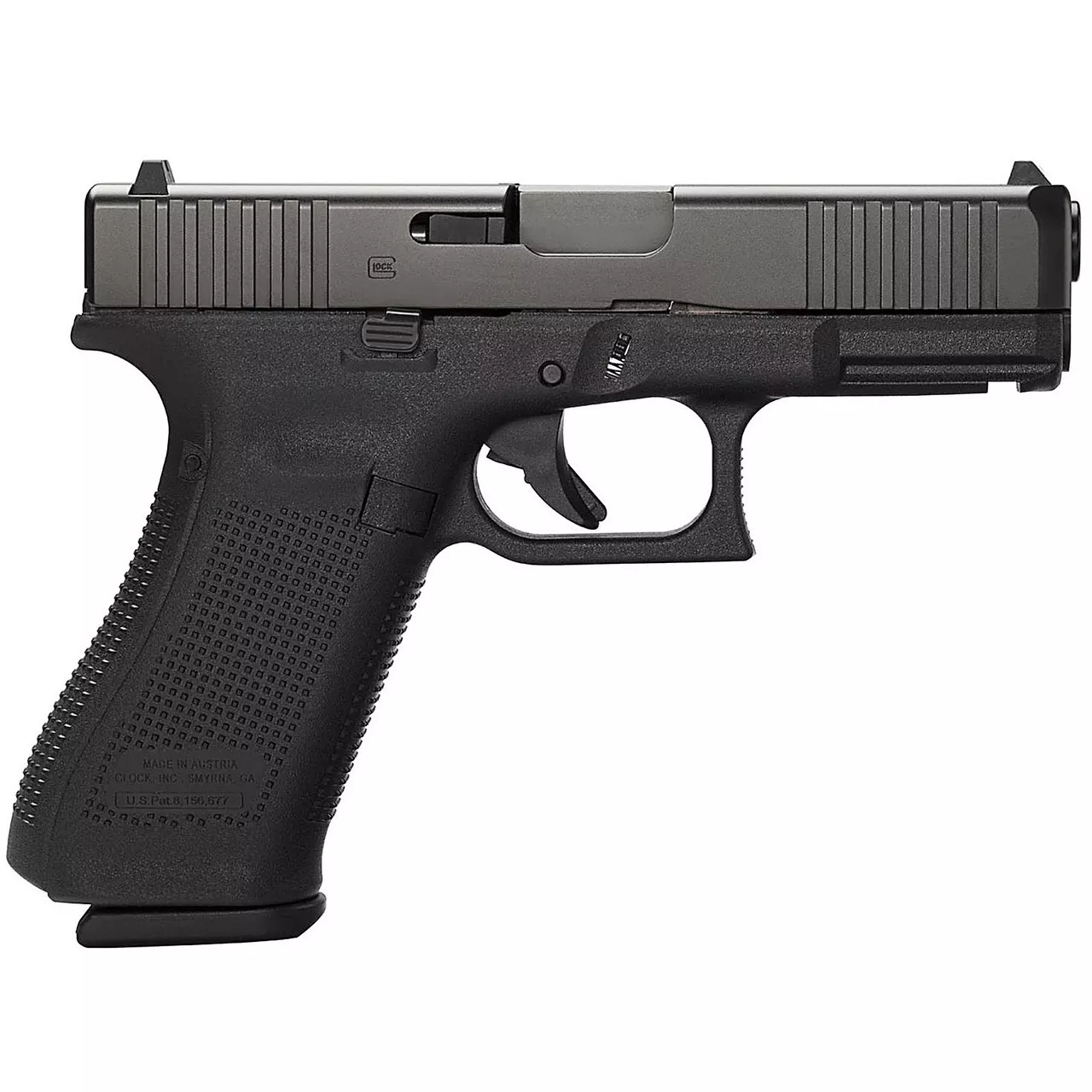 Glock G45 Compact 9mm, 4″ Barrel, Fixed Sights, Ambi Slide Stop Lever, Flared Mag Well, 3x17rd Mags