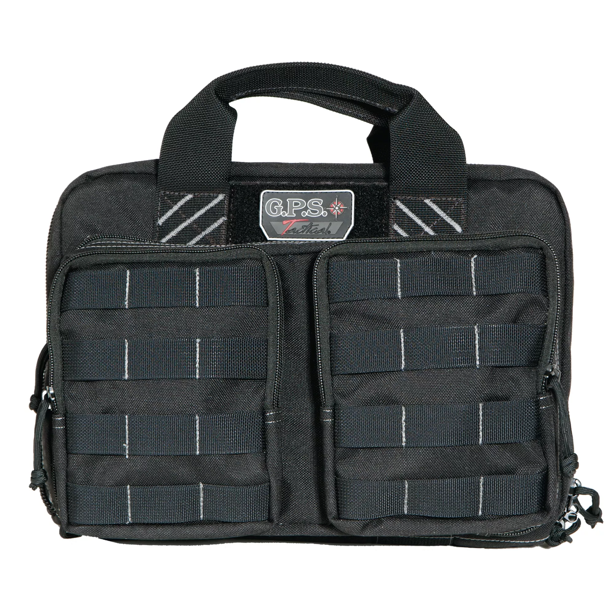 GPS Bags T1311PCB Tactical Quad +2 Black 1000D Polyester with YKK Lockable Zippers, 8 Mag Pockets, 2 Ammo Front Pockets, Visual ID Storage System & Holds Up To 6 Handguns