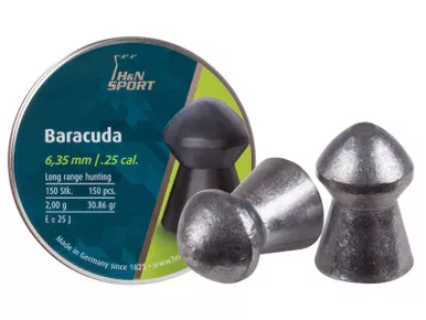 H&N Baracuda .25 Cal, 30.86 Grains, Round Nose, 150ct