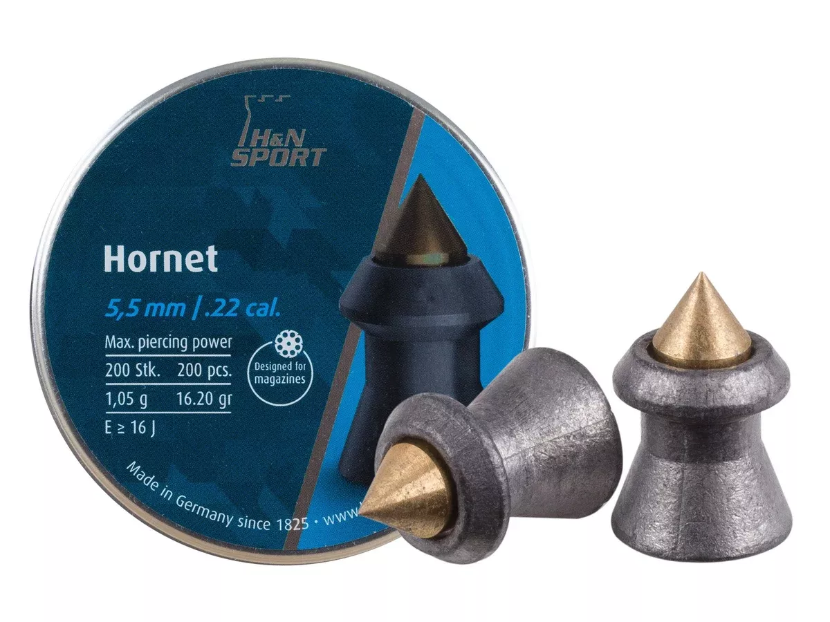 H&N Hornet Pellets, .22 Cal, 16 Grains, Pointed, 200ct - Caliber 0.22