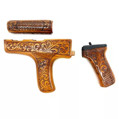 HAND CARVED WALNUT KHYBER PASS AKREVERSE DONG/GRIP SET