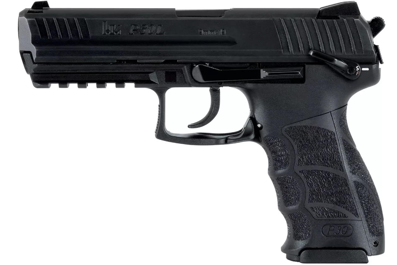 HK P30L V3 DA/SA 9mm, 4.45″ Barrel, Night Sights, TS/Decocker, Black, 17rd