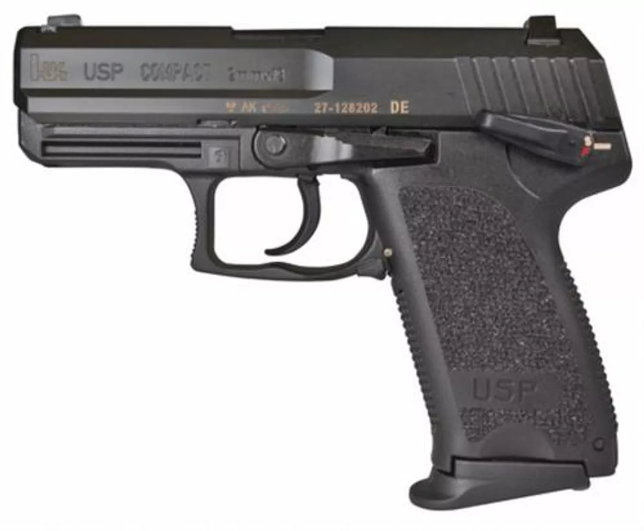 HK USP9 Compact (V1) DA/SA, safety/decocking lever on left, two 13rd magazines