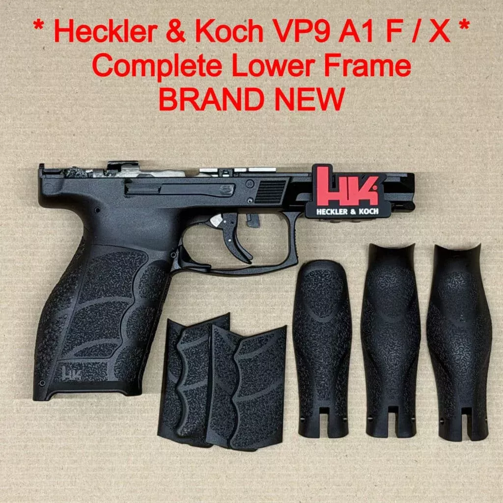 HK VP9A1 Lower Frame Assembly – OEM Full Size Polymer Frame Black – Fits VP9A1 F & VP9A1 X – BRAND NEW