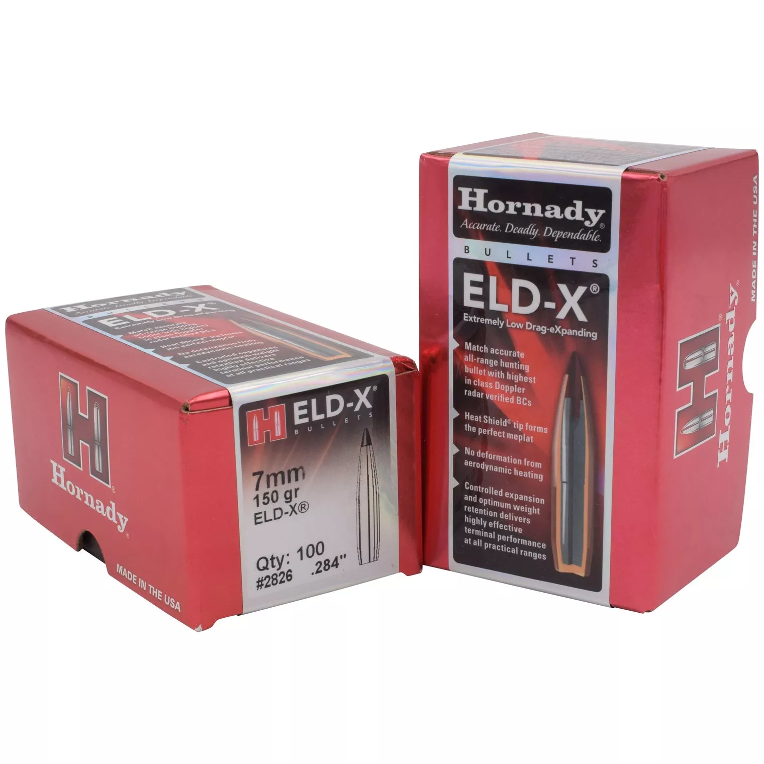 Hornady 2826 ELD-X 7mm .284 150 gr Extremely Low Drag eXpanding 100 Per Box/ 15 Case
