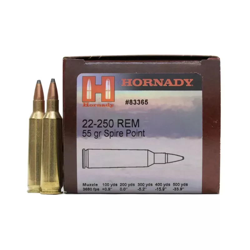 HORNADY AMMO 22-250 55GR SP 50RND PKT
