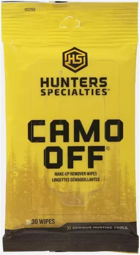 Hunters Specialties Camo Off Makeup Remover Wipes, 30 per Pack HS-00299