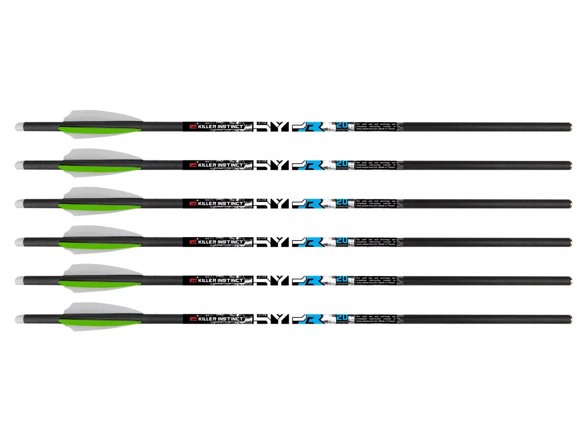 Killer Instinct HYPR Lite 20" Crossbow Bolts, 6 Pack